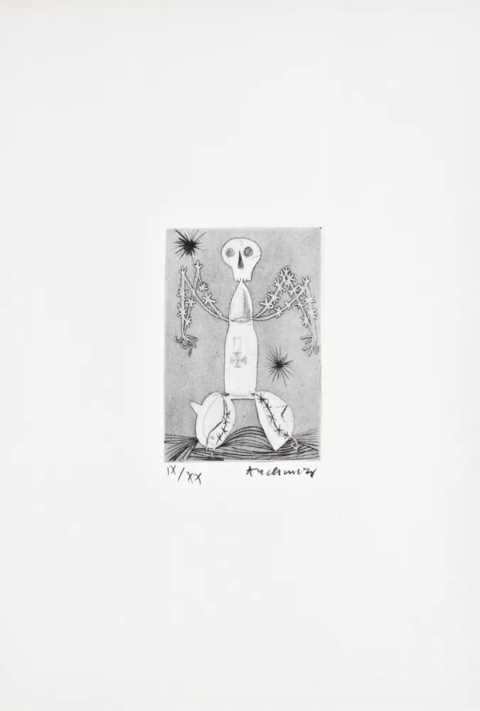 Água-Forte Alechinsky - Les métiers 07: Le soldat méconnu