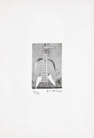 Água-Forte Alechinsky - Les métiers 09: Le pompier