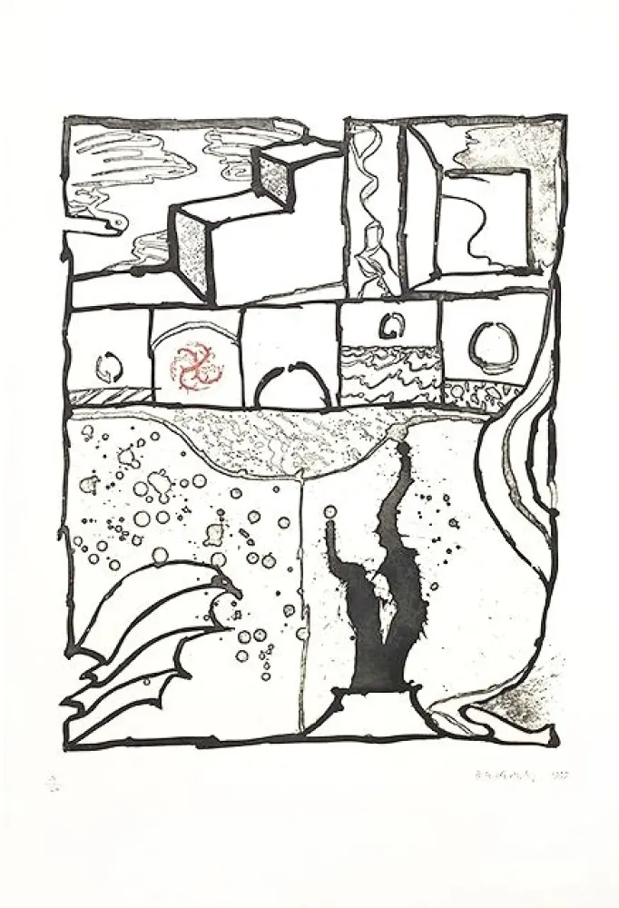 Gravura Alechinsky - Les trois marches