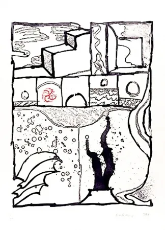 Gravura Alechinsky - Les trois marches