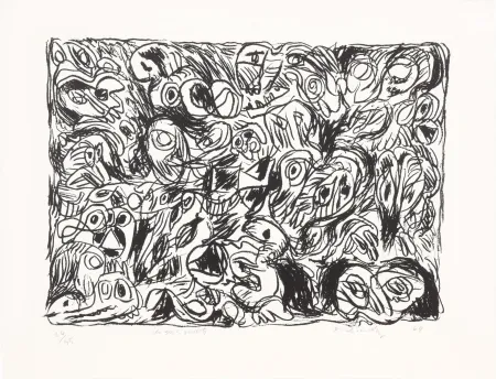 Litografia Alechinsky - Les yeux ouverts