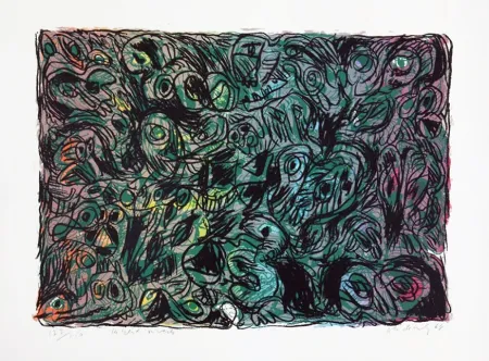 Litografia Alechinsky - Les yeux ouverts