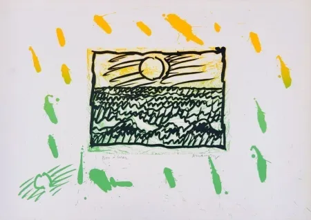 Linogravura Alechinsky - Lino-litho, Planche VII