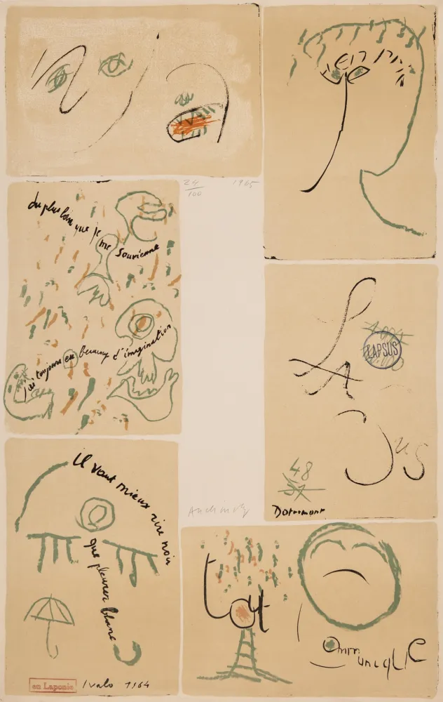 Água-Forte Alechinsky - Litho-mots