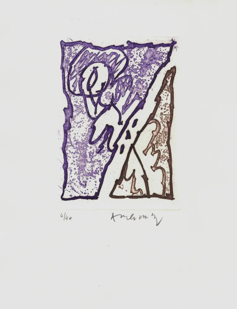 Água-Forte Alechinsky - '' Maint Corps de Chambres ''