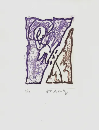 Água-Forte Alechinsky - '' Maint Corps de Chambres ''