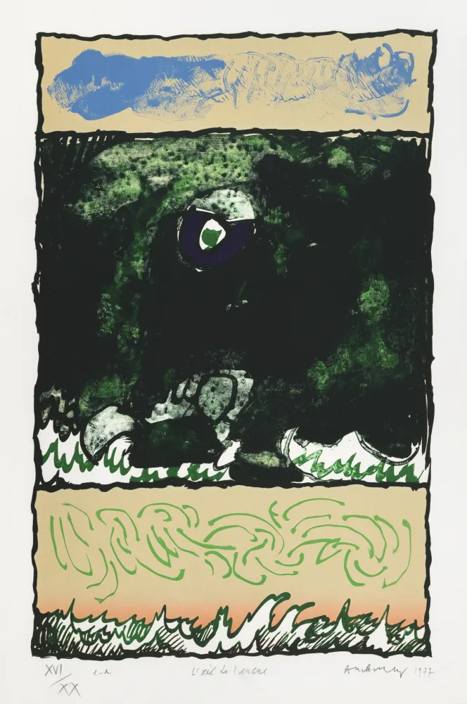 Litografia Alechinsky - Oeil de l'encre (L')