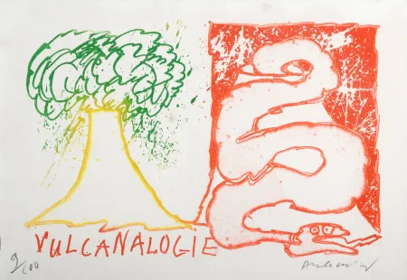 Água-Forte Alechinsky - Pierre Alechinsky : Vulcanalogie, 1970 - Hand-signed