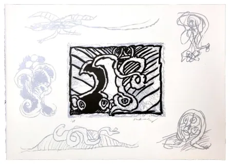 Linogravura Alechinsky - Planche IX