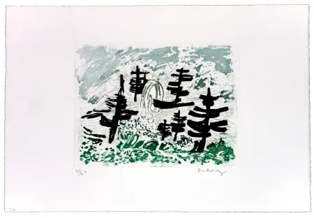 Linogravura Alechinsky - Poignée d'arbres