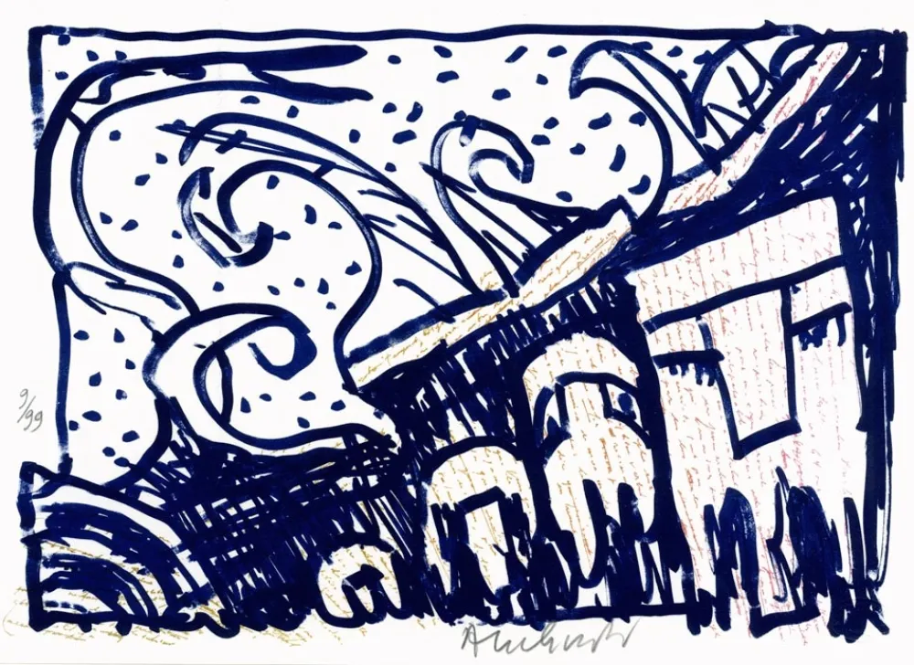 Litografia Alechinsky - Pointes et Feutres