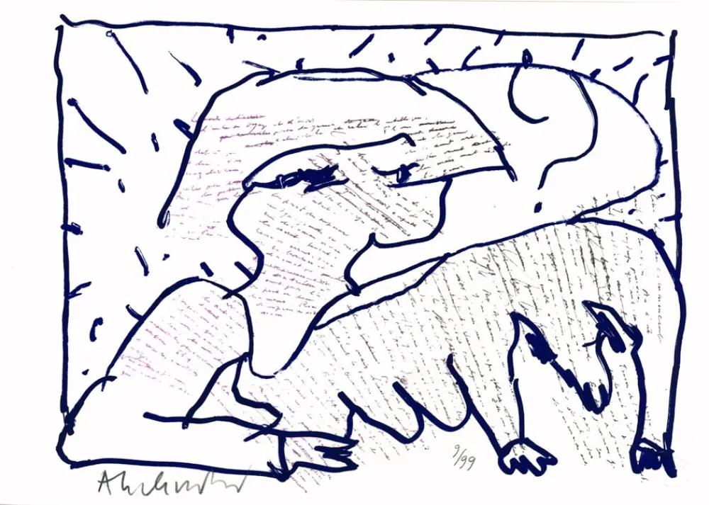 Litografia Alechinsky - Pointes et Feutres