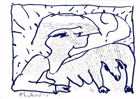 Litografia Alechinsky - Pointes et Feutres