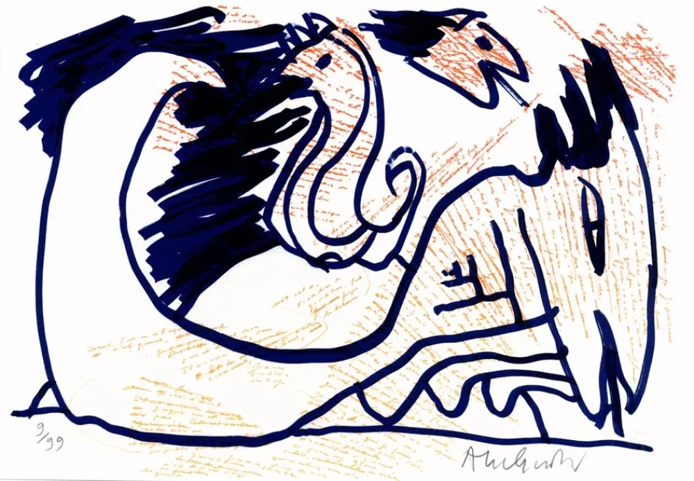 Litografia Alechinsky - Pointes et Feutres