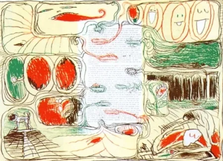 Litografia Alechinsky - Pour Claude Simon