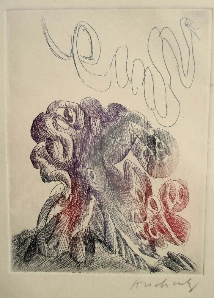 Água-Forte Alechinsky - Quelques vieilles lignes IX