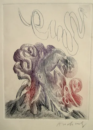 Água-Forte Alechinsky - Quelques vieilles lignes IX