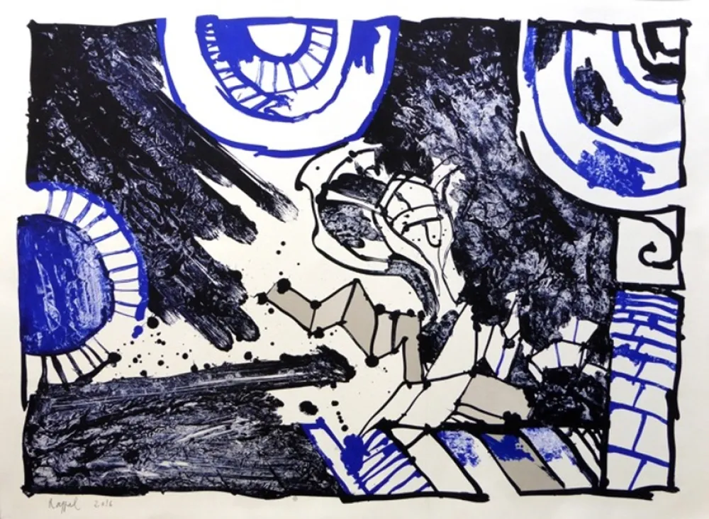 Litografia Alechinsky - Rappel 