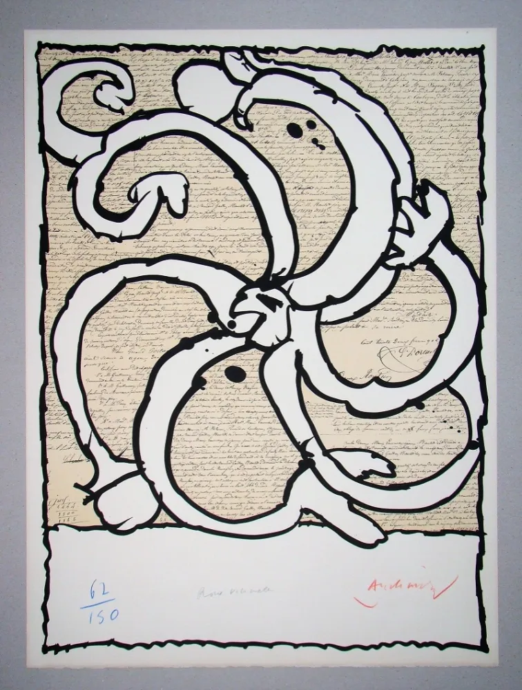 Litografia Alechinsky - Roue vicinale