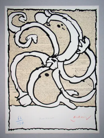 Litografia Alechinsky - Roue vicinale