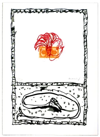 Água-Forte Alechinsky - Serpent III