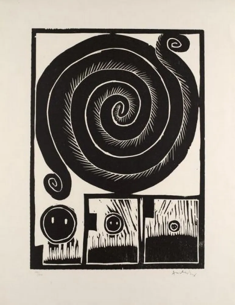 Xilogravura Alechinsky - SPIRALE 1972