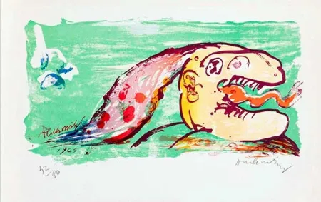 Litografia Alechinsky - Tireur de langue