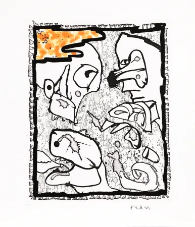 Linogravura Alechinsky - Traité des excitants modernes 01