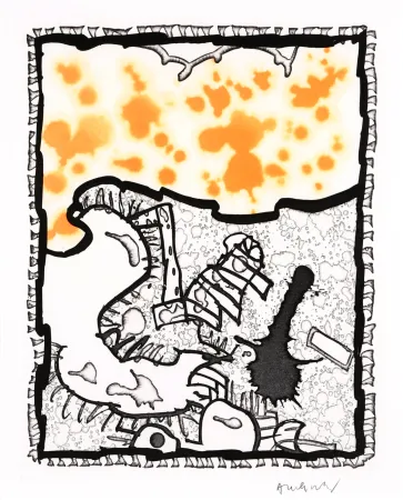 Linogravura Alechinsky - Traité des excitants modernes 04