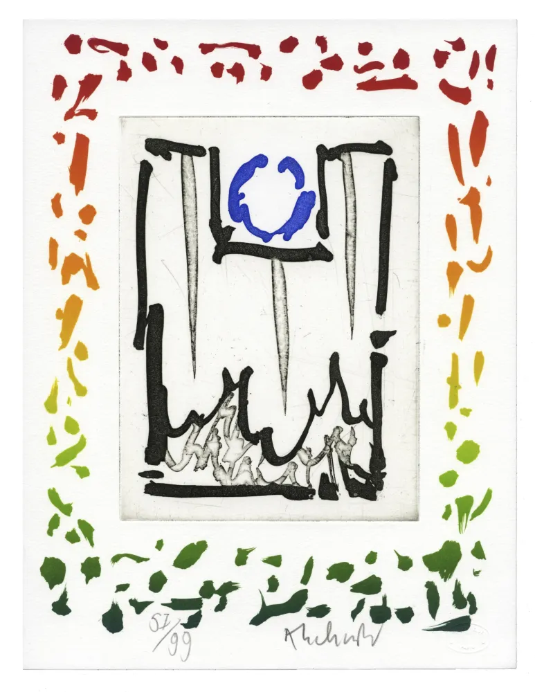 Água-Forte Alechinsky - Triade Bleue