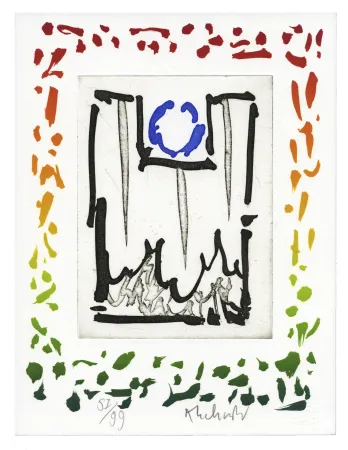 Água-Forte Alechinsky - Triade Bleue