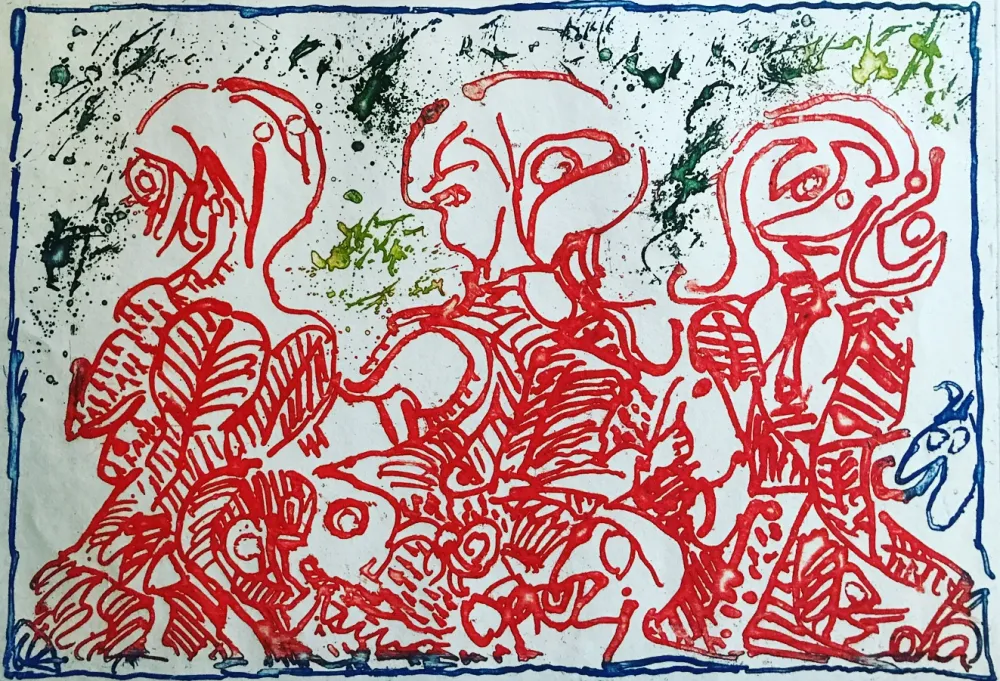 Água-Forte Alechinsky - Trois désordinateurs