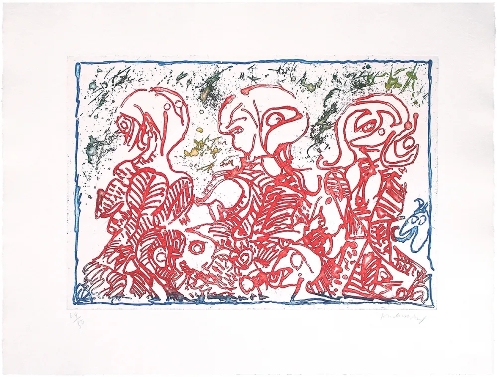 Água-Forte Alechinsky - Trois désordinateurs