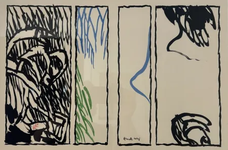 Litografia Alechinsky - Vacillations (with Watercolor)