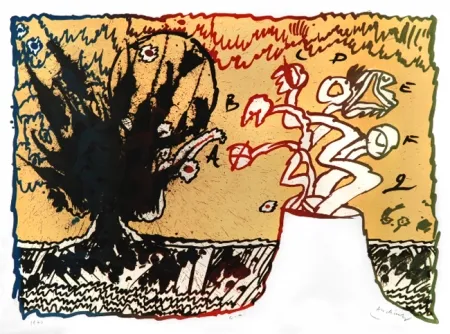 Litografia Alechinsky - VOLCAN