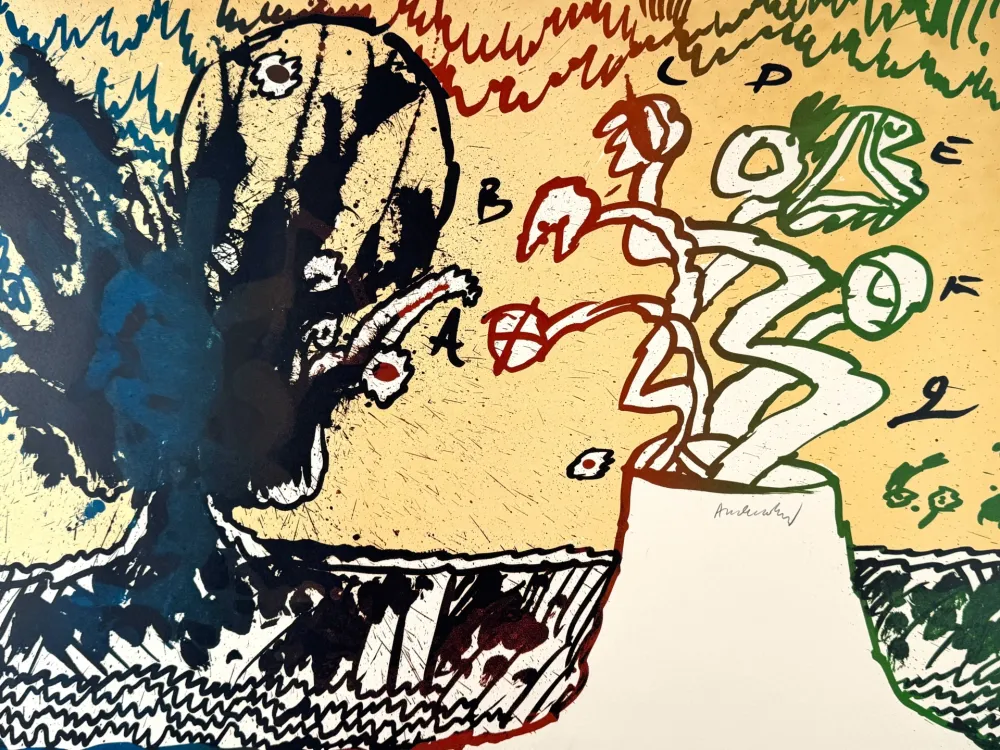 Litografia Alechinsky - Volcan alphabétique 