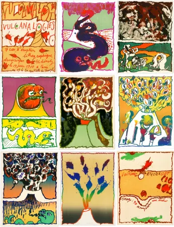 Litografia Alechinsky - Vulcanalogies I, II, III, IV, V, VI, VII (complete portfolio)