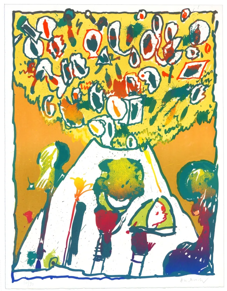 Litografia Alechinsky - Vulcanalogies VI