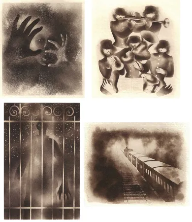 Livro Ilustrado Alexeïeff - ADRIENNE MESURAT. Exemplaire avec 71 dessins originaux au crayon tous signés par Alexeieff.‎ 