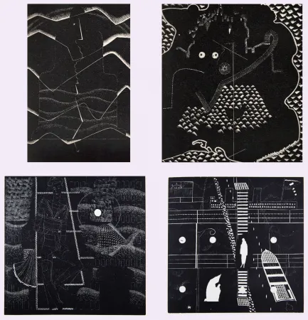 Livro Ilustrado Alexeïeff - L'ABBÉ DE L'ABBAYE. Poèmes supernaturalistes de Jean Genbach (1927)