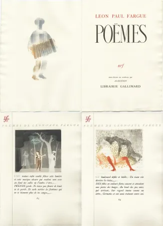 Livro Ilustrado Alexeïeff - Léon-Paul Fargue : POÈMES. Eaux-fortes en couleurs par Alexeïeff (1943)