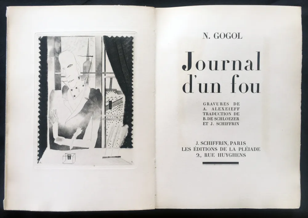 Livro Ilustrado Alexeïeff - Nicolai Gogol : JOURNAL D'UN FOU (1927).