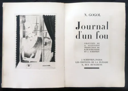 Livro Ilustrado Alexeïeff - Nicolai Gogol : JOURNAL D'UN FOU. 21 gravures originales (1927).