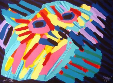 Litografia Appel - Big head coming