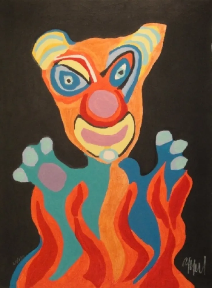 Xilogravura Appel - Blatt der Folge Circus / Cirque, Soleil du Monde