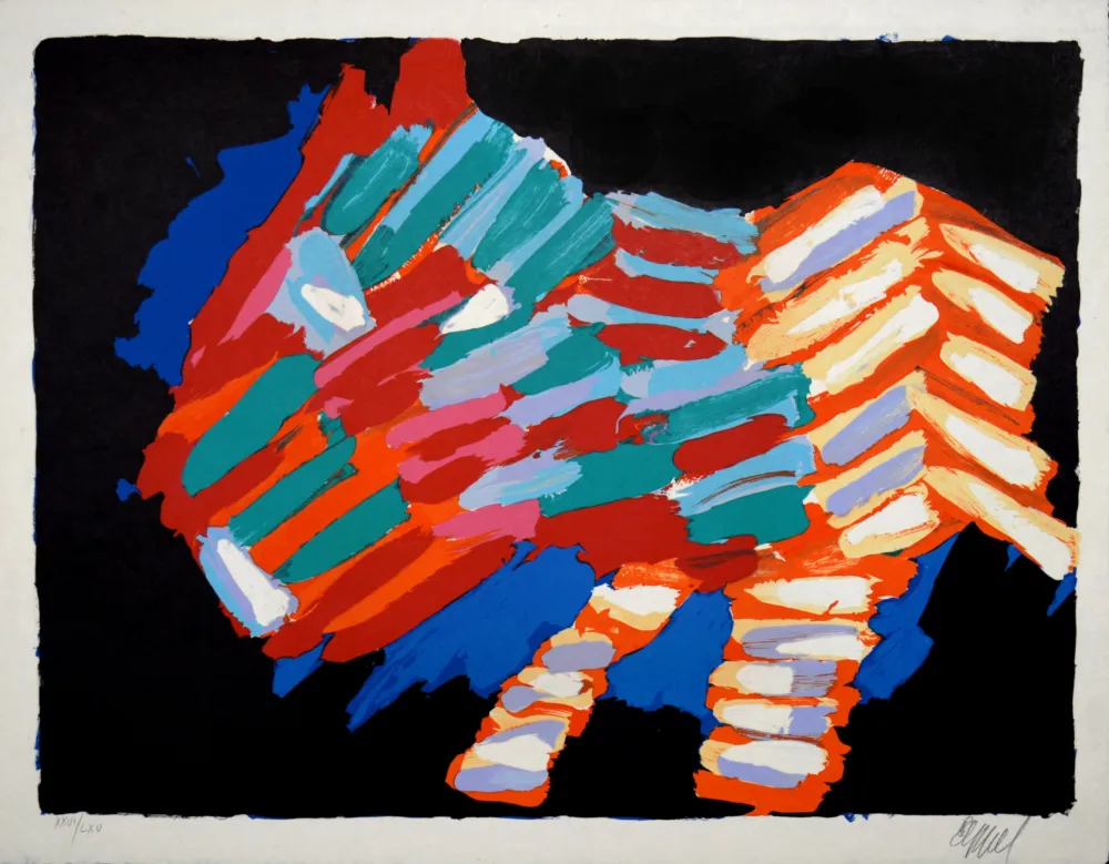 Litografia Appel - Cat In The Night, 1978 - Hand-signed!