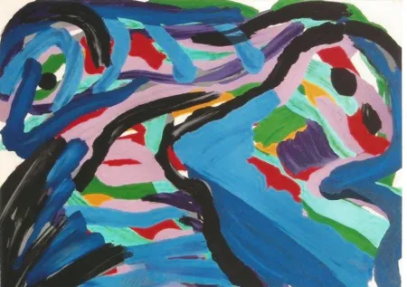 Litografia Appel - Floating in a landscape