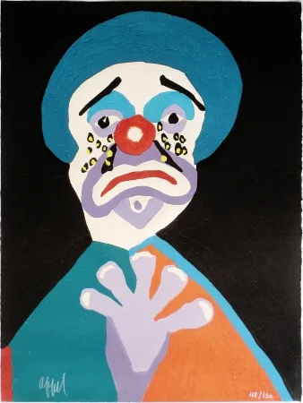 Xilogravura Appel - Le Clown aux Larmes d' Or