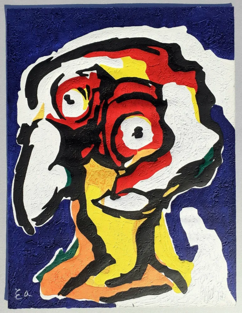 Linogravura Appel - Le philosophe (the philosopher)