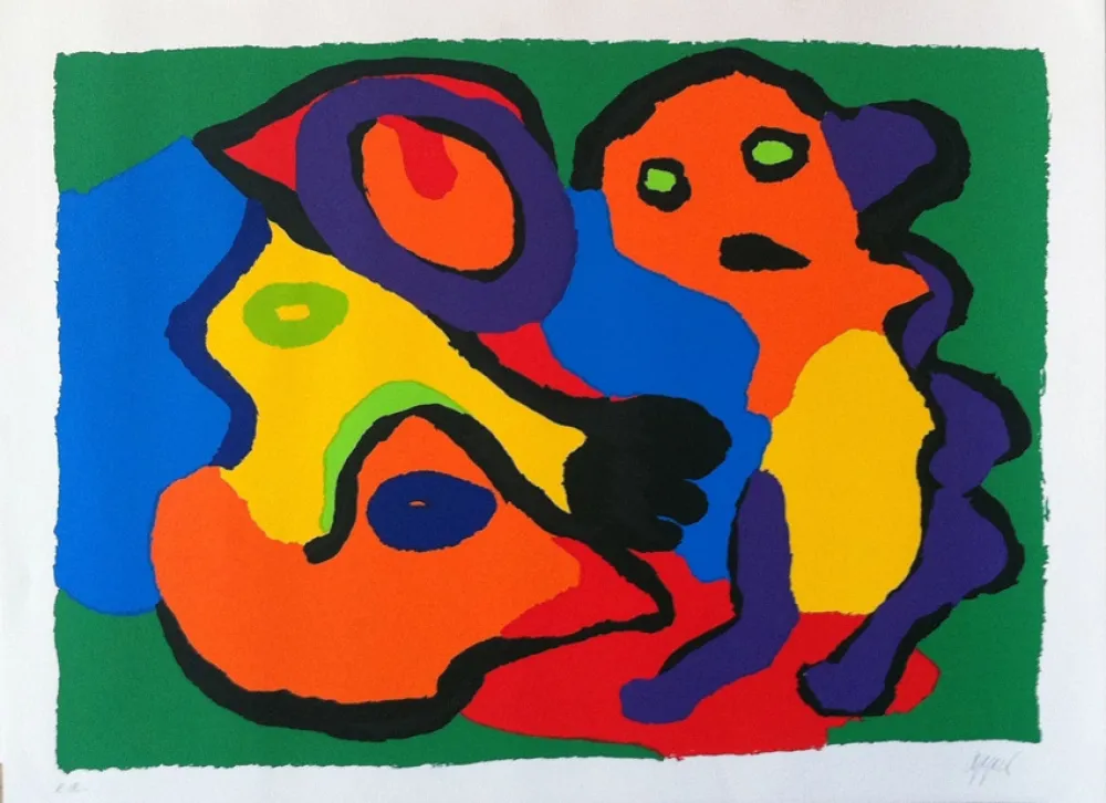 Litografia Appel - Non connu (deux personnages )